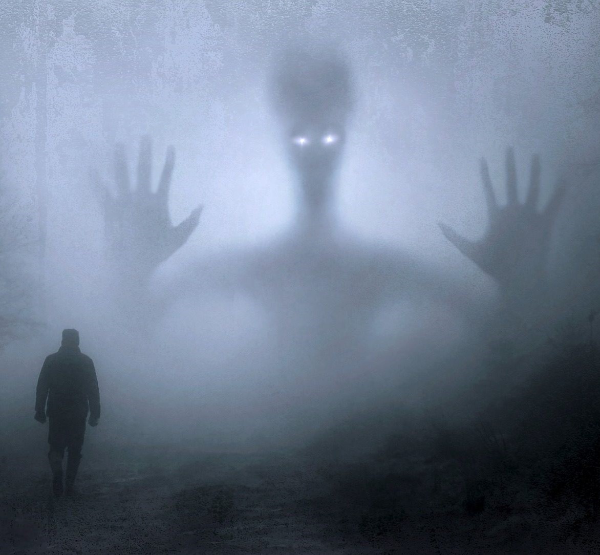 Foto von einem Monster das im Nebel steht